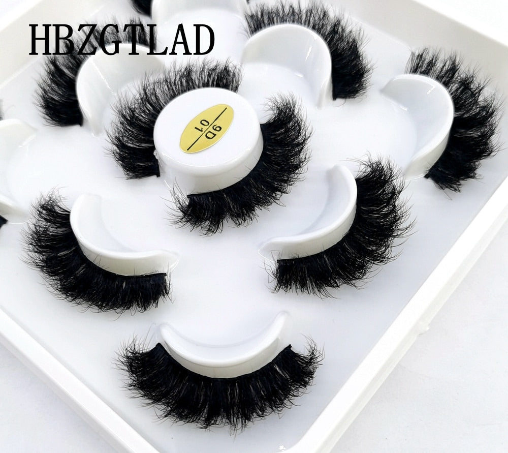 New 5 pairs natural false eyelashes fake lashes long makeup 3d mink lashes eyelash extension mink eyelashes for beauty 9D14