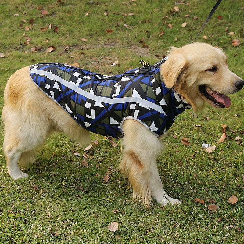 S-6XL Warm Winter Chest Harness for Dogs Fashion Windproof Reflective Srip Harnesses Vest Irregular Geometry Pets Chests Clothes