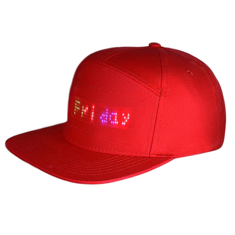 Men Women Bluetooth LED APP Controlled Baseball Hat Message Display Hip Hop Cap