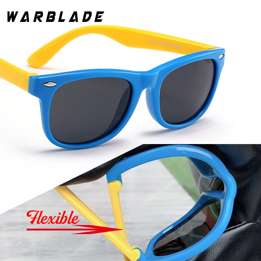 WarBLade Colorful Flexible Kids Sunglasses Polarized Eyewears Children High Quality HD Lens Baby Safety Coating Mirror Shades