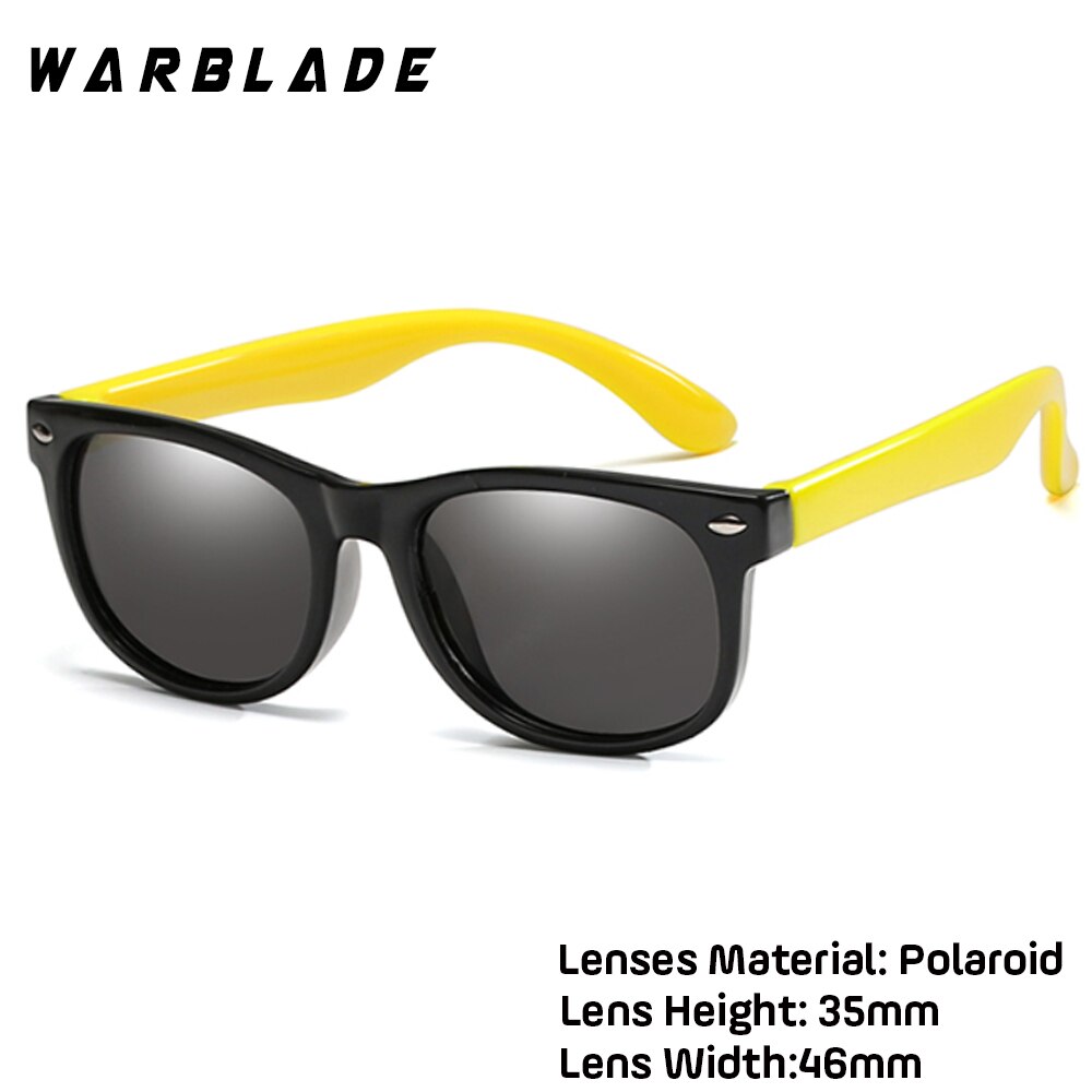 WarBLade Colorful Flexible Kids Sunglasses Polarized Eyewears Children High Quality HD Lens Baby Safety Coating Mirror Shades