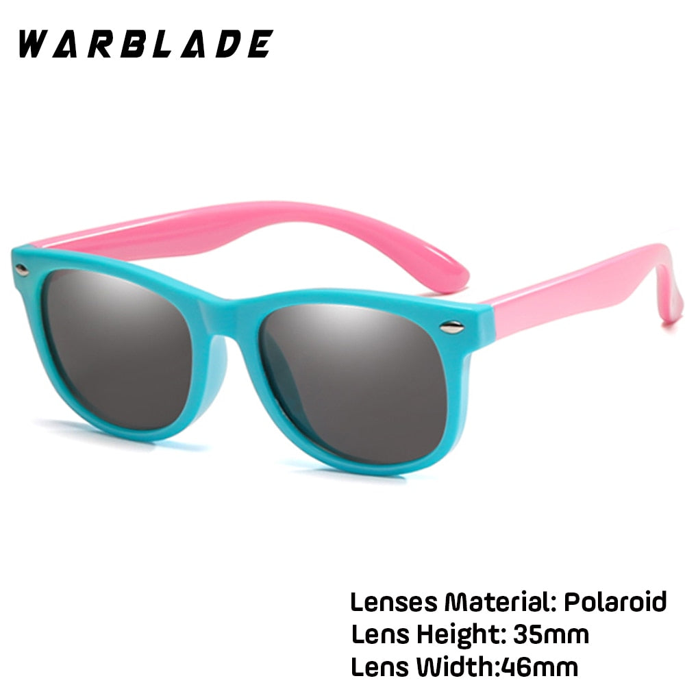 WarBLade Colorful Flexible Kids Sunglasses Polarized Eyewears Children High Quality HD Lens Baby Safety Coating Mirror Shades