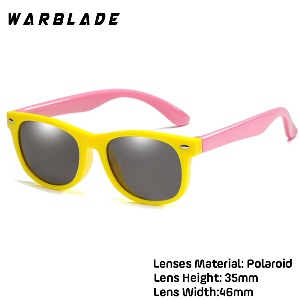 WarBLade Colorful Flexible Kids Sunglasses Polarized Eyewears Children High Quality HD Lens Baby Safety Coating Mirror Shades