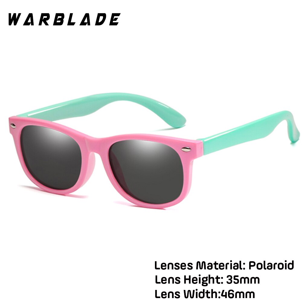 WarBLade Colorful Flexible Kids Sunglasses Polarized Eyewears Children High Quality HD Lens Baby Safety Coating Mirror Shades