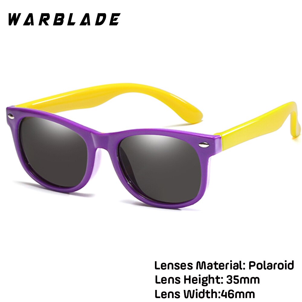 WarBLade Colorful Flexible Kids Sunglasses Polarized Eyewears Children High Quality HD Lens Baby Safety Coating Mirror Shades
