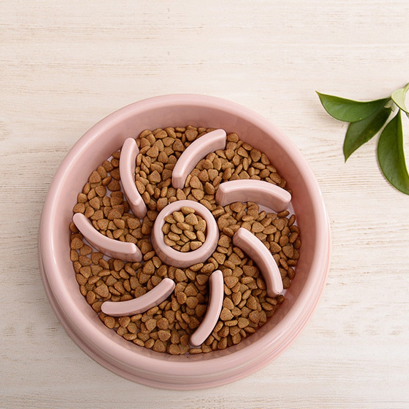 Pet Dogs Cats Slow Eating Bowl Feeding Food Bowls Puppy Slow Down Eating Feeder Dish Bowel Prevent Obesity Dogs Supplies