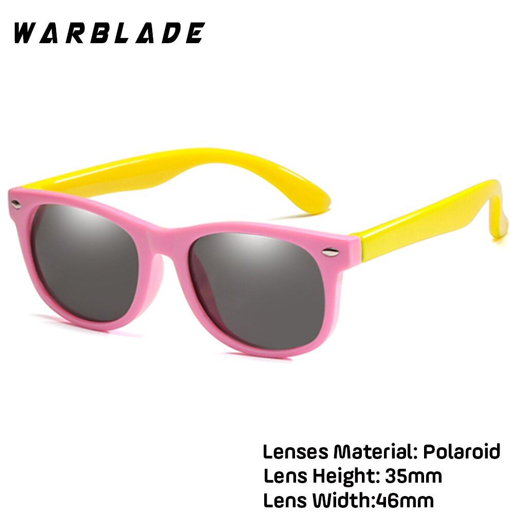 WarBLade Colorful Flexible Kids Sunglasses Polarized Eyewears Children High Quality HD Lens Baby Safety Coating Mirror Shades