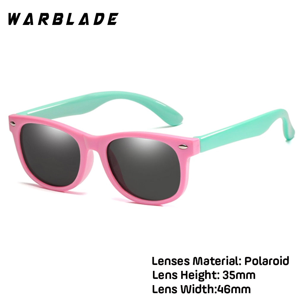 WarBLade Colorful Flexible Kids Sunglasses Polarized Eyewears Children High Quality HD Lens Baby Safety Coating Mirror Shades