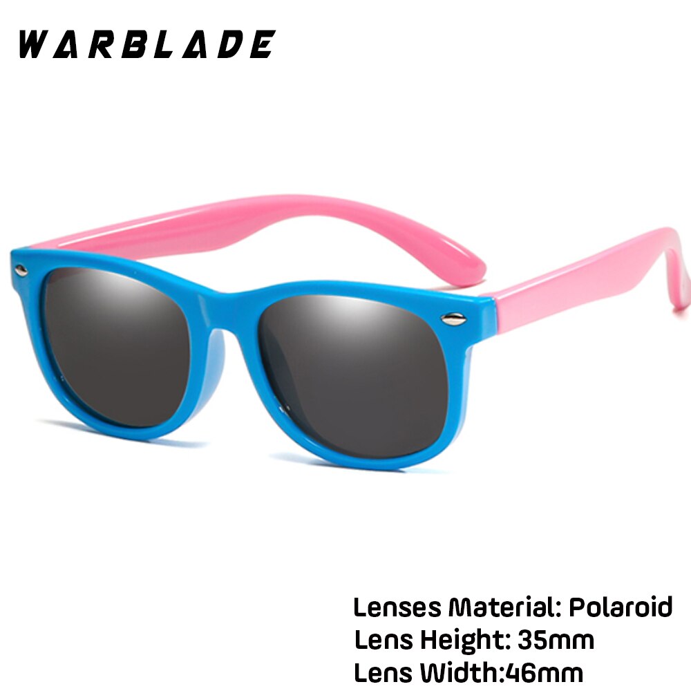 WarBLade Colorful Flexible Kids Sunglasses Polarized Eyewears Children High Quality HD Lens Baby Safety Coating Mirror Shades
