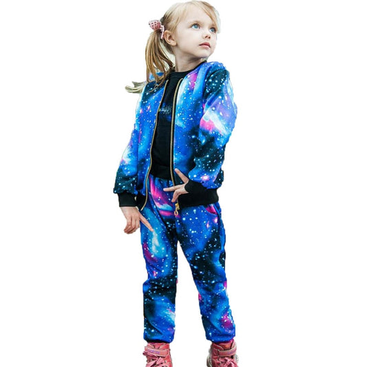 2019 Autumn Girls Clothing Sets Children Tracksuit Fashion Zipper Coat And Pant Set Kids Clothes Set Carnival Girl Sports Suit