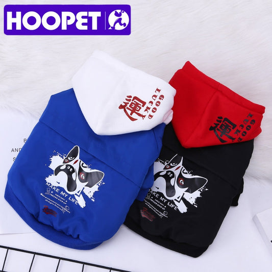 HOOPET Pet Dog Clothing Winter Outdoor Coat For Small Medium Dogs Cats Printed Dog Jacket