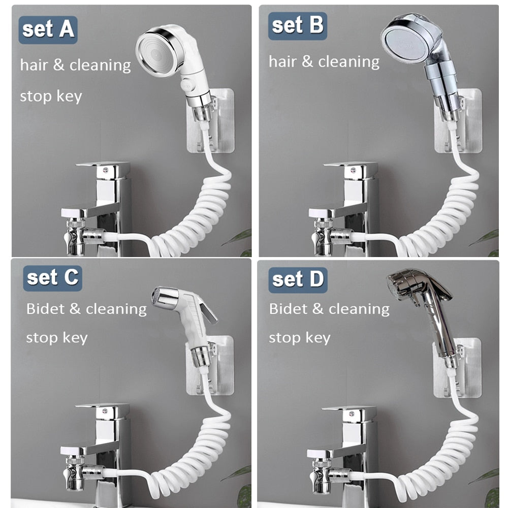 External Shower Faucet Holder Artifact Wash Hair Pet Washer Bathroom Kitchen Basin Tap Filter Flexible Hose Bidet Spray Gun