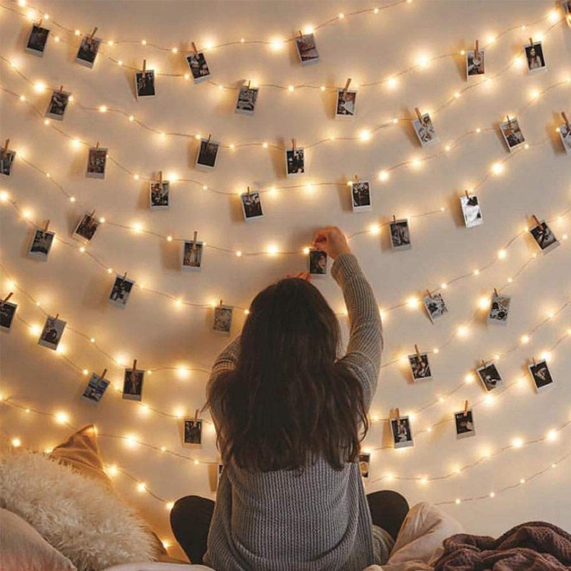 Photo Clip USB LED String Lights Fairy Lights Outdoor Battery Operated Led Garland String Lights For Bedroom Home Decoration