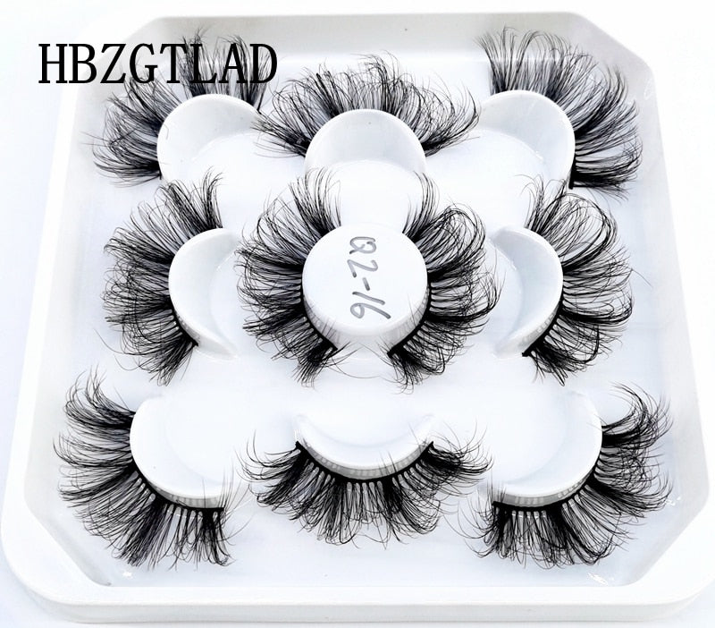 New 5 pairs natural false eyelashes fake lashes long makeup 3d mink lashes eyelash extension mink eyelashes for beauty 9D14