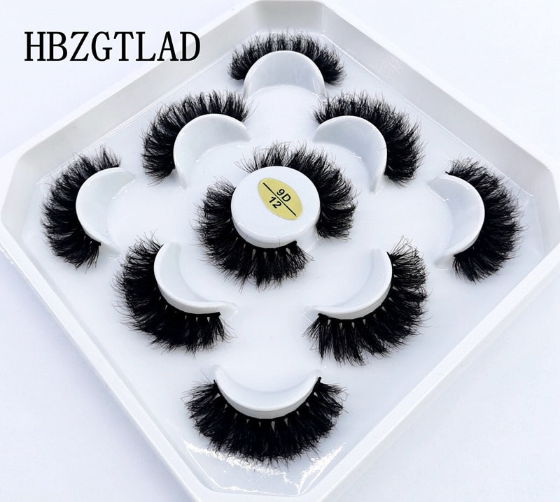 New 5 pairs natural false eyelashes fake lashes long makeup 3d mink lashes eyelash extension mink eyelashes for beauty 9D14