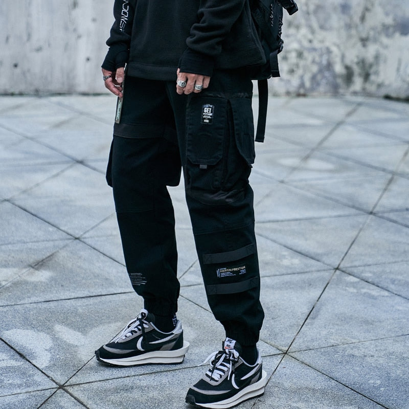 CHAIFENKO Hip Hop Cargo Pants Men Fashion Harajuku Black Harem Pant Streetwear Joggers Sweatpant Multi-Pocket Casual Mens Pants
