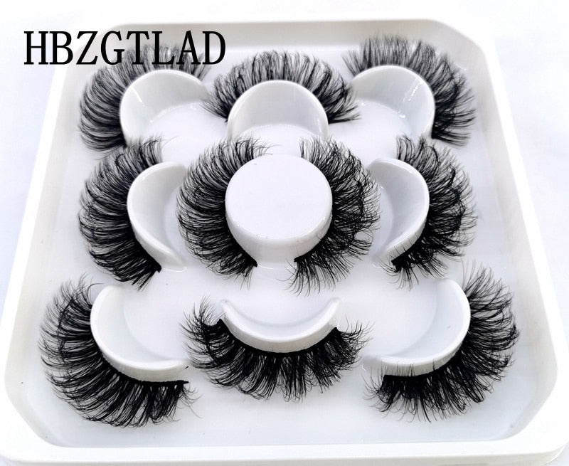 New 5 pairs natural false eyelashes fake lashes long makeup 3d mink lashes eyelash extension mink eyelashes for beauty 9D14