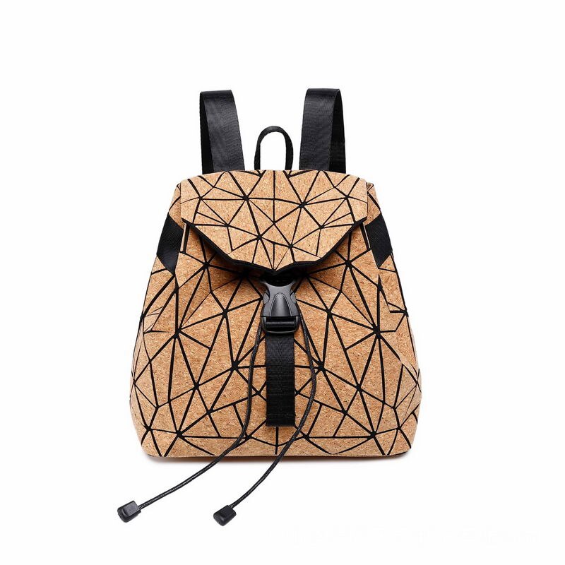 W637 KANDRA Diamond Geometric Cork Tote Purses Deformation Bucket Bag Women's Irregular Folding Hand Bag Shoulder Bag Bolsas