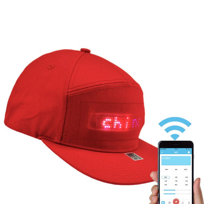 Men Women Bluetooth LED APP Controlled Baseball Hat Message Display Hip Hop Cap