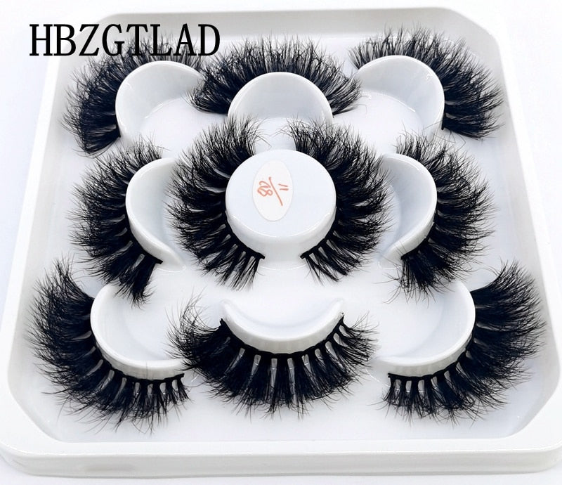 New 5 pairs natural false eyelashes fake lashes long makeup 3d mink lashes eyelash extension mink eyelashes for beauty 9D14