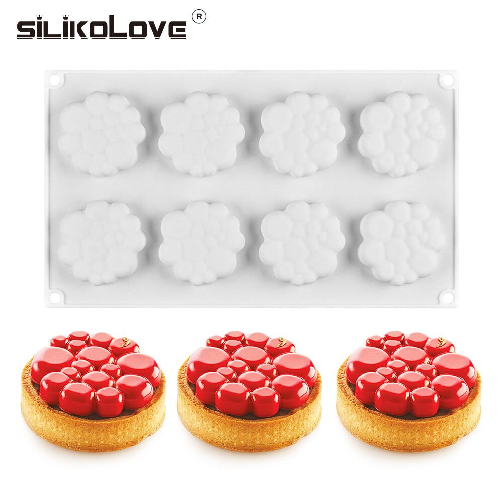 SILIKOLOVE 8 Cavity Silicone Cake Mold 3D Baking Tools Decorating Bakeware Mousse Dessert Pastry Moulds