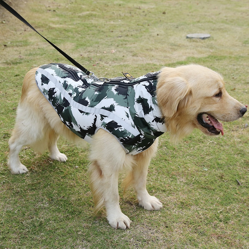 S-6XL Warm Winter Chest Harness for Dogs Fashion Windproof Reflective Srip Harnesses Vest Irregular Geometry Pets Chests Clothes