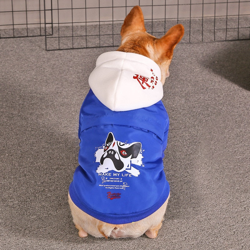 HOOPET Pet Dog Clothing Winter Outdoor Coat For Small Medium Dogs Cats Printed Dog Jacket