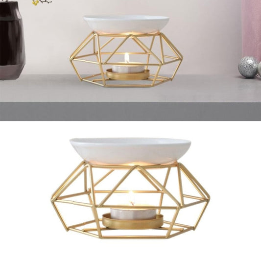 Aromatic Oil Burner, Geometric Ceramic Essential Oil Candle Holder Wax Melt Burner Warmer Melter fragrance for Home Offi