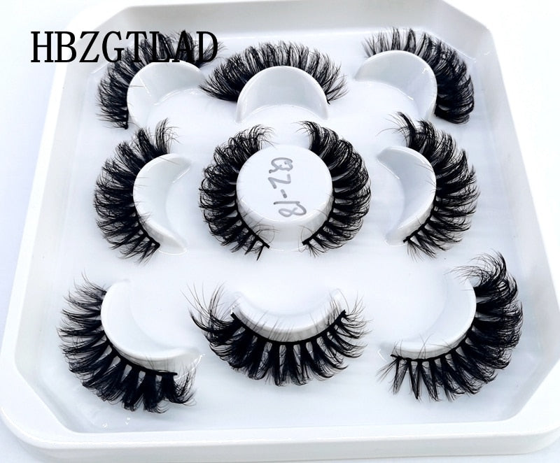 New 5 pairs natural false eyelashes fake lashes long makeup 3d mink lashes eyelash extension mink eyelashes for beauty 9D14