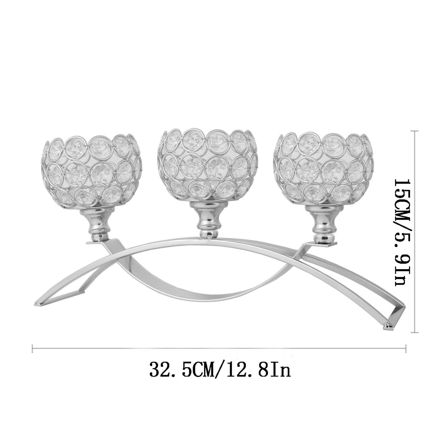 Crystal Tealight Candle Holders Metal Glass Candlesticks Wedding Table Centerpiece Party Christmas Home Decoration
