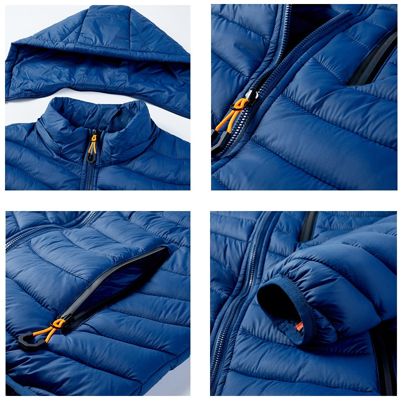 Warm Jacket Men Windbreaker 2022 New Spring Autumn Hooded Parkas Men's Fashion Casual Lightweight Cotton Padded Jacket Coat Male