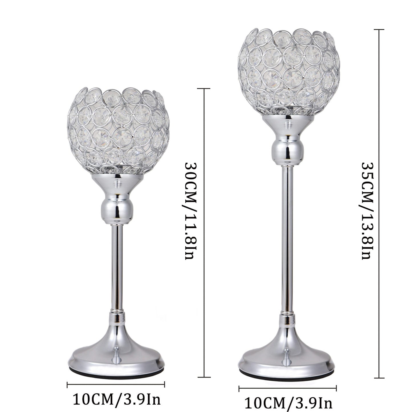 Crystal Tealight Candle Holders Metal Glass Candlesticks Wedding Table Centerpiece Party Christmas Home Decoration