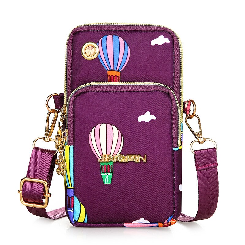 New Balloon Mobile Phone Crossbody Bags for Women Fashion Women Shoulder Bag Cell Phone Pouch with Headphone Plug 3 Layer Wallet