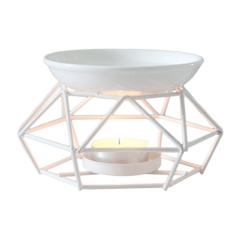Aromatic Oil Burner, Geometric Ceramic Essential Oil Candle Holder Wax Melt Burner Warmer Melter fragrance for Home Offi