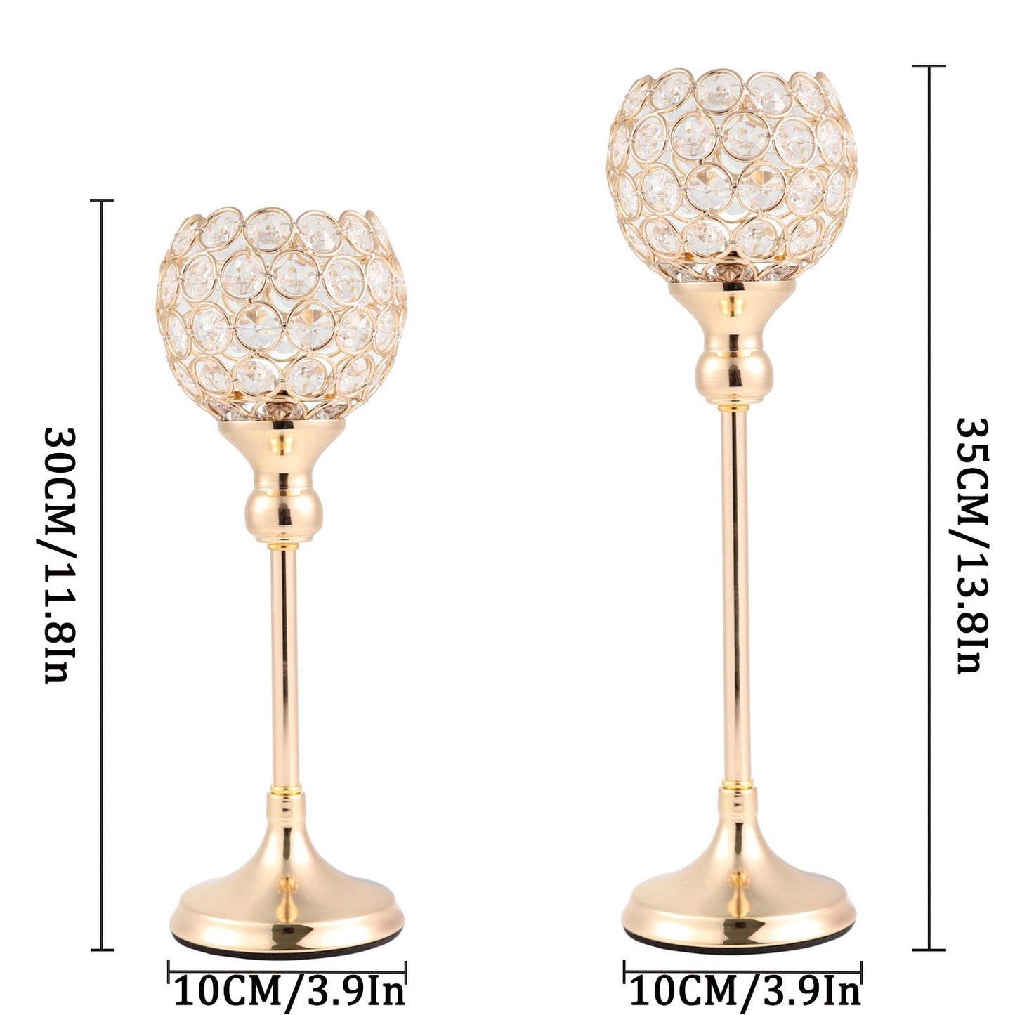 Crystal Tealight Candle Holders Metal Glass Candlesticks Wedding Table Centerpiece Party Christmas Home Decoration