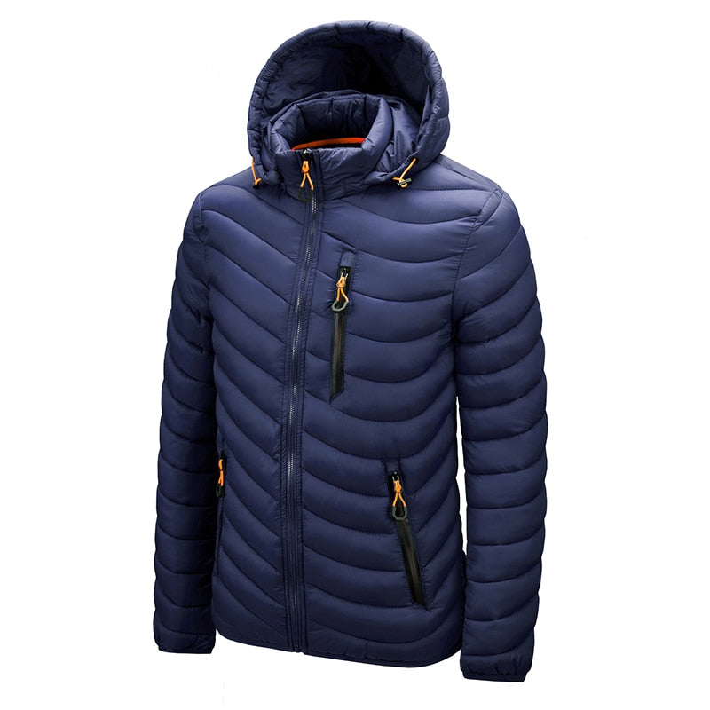Warm Jacket Men Windbreaker 2022 New Spring Autumn Hooded Parkas Men's Fashion Casual Lightweight Cotton Padded Jacket Coat Male