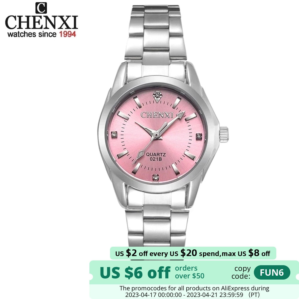 6 Colors CHENXI Brand Watch Luxury Women's Casual Watches Waterproof Watch Women Fashion Dress Rhinestone WristWatch CX021B