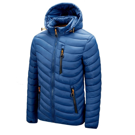 Warm Jacket Men Windbreaker 2022 New Spring Autumn Hooded Parkas Men's Fashion Casual Lightweight Cotton Padded Jacket Coat Male