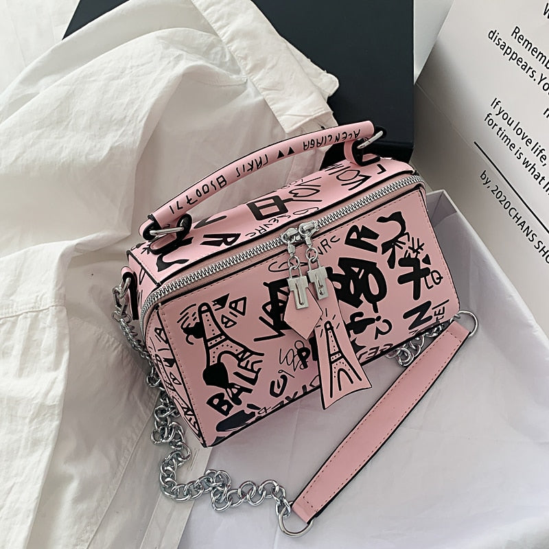 2023 Luxury Design Women Leather Handbags and Purse Fashion Crossbody Bags for Women Graffiti Handbags Shoulder Bags Women Bag