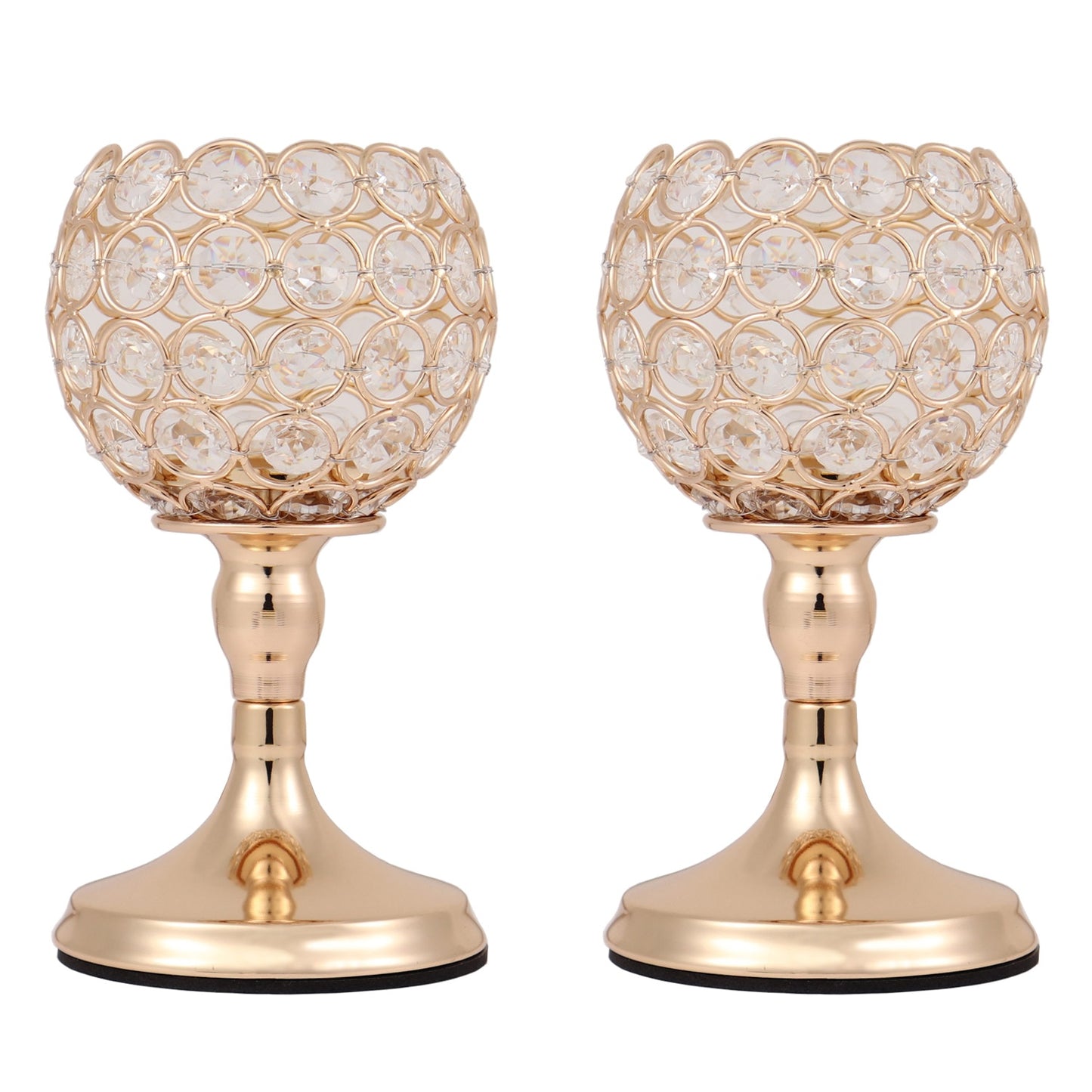 Crystal Tealight Candle Holders Metal Glass Candlesticks Wedding Table Centerpiece Party Christmas Home Decoration