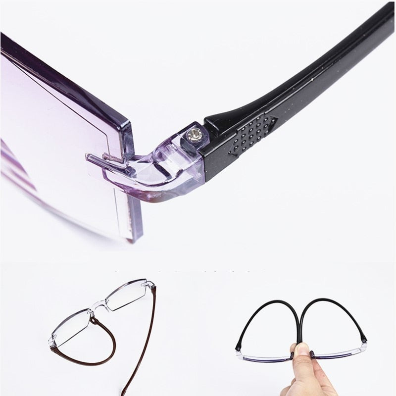 2020 Men Women Rimless Reading Glasses Anti Blue Light Magnification Eyewear Presbyopic Glasses Diopter okulary