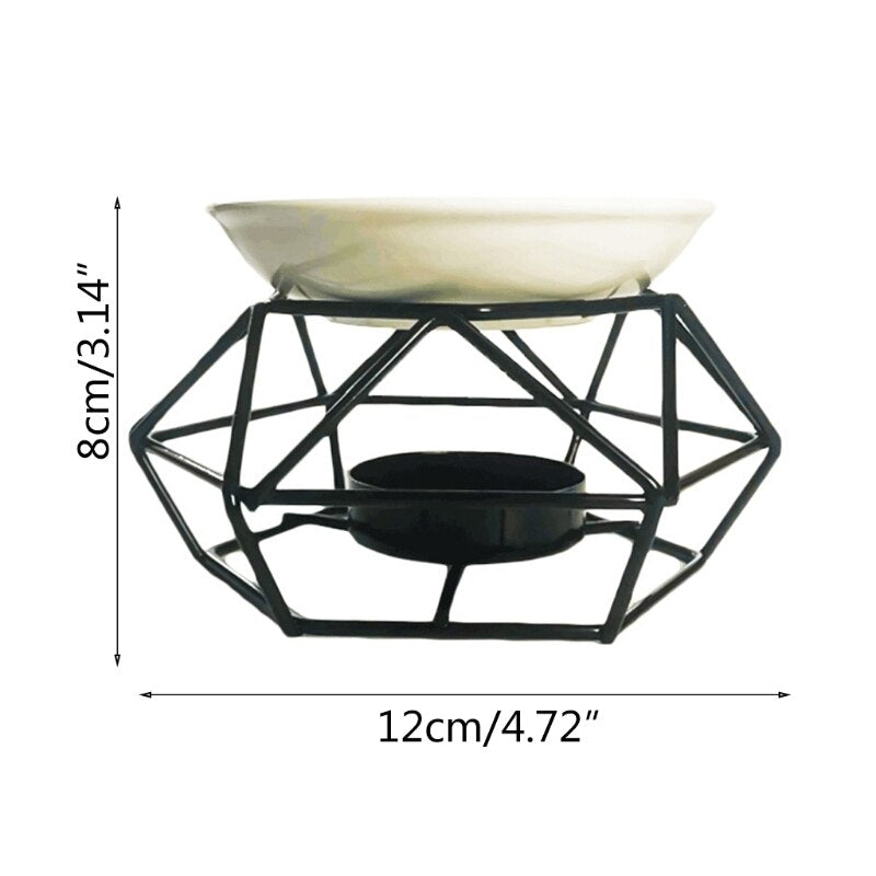 Aromatic Oil Burner, Geometric Ceramic Essential Oil Candle Holder Wax Melt Burner Warmer Melter fragrance for Home Offi