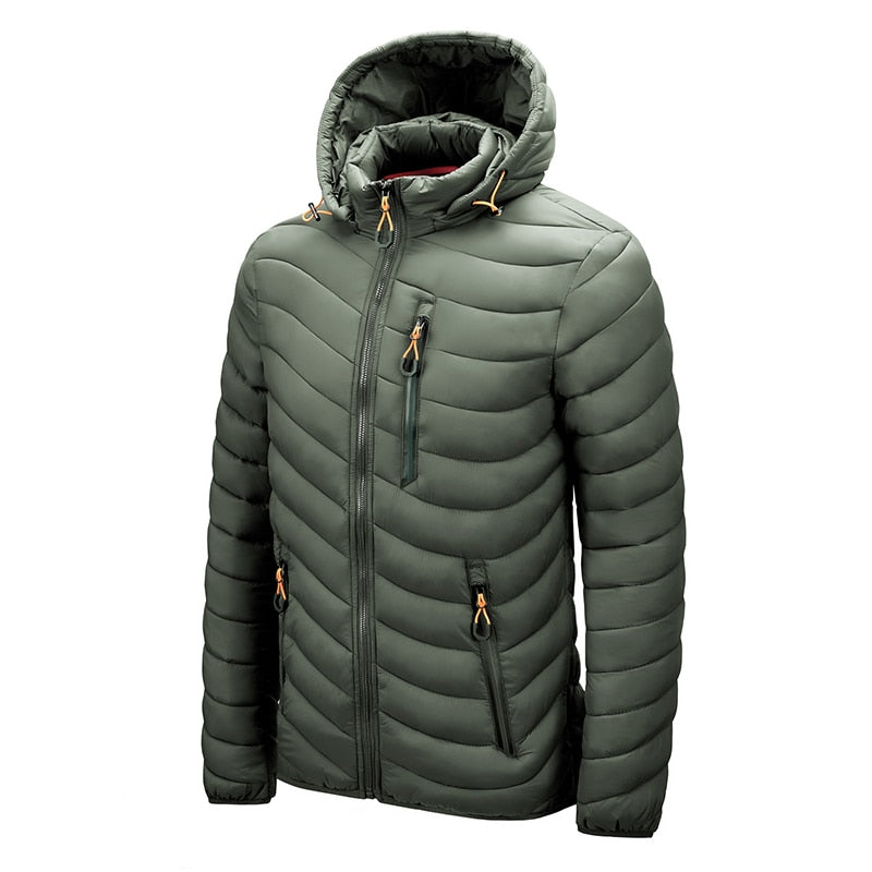 Warm Jacket Men Windbreaker 2022 New Spring Autumn Hooded Parkas Men's Fashion Casual Lightweight Cotton Padded Jacket Coat Male