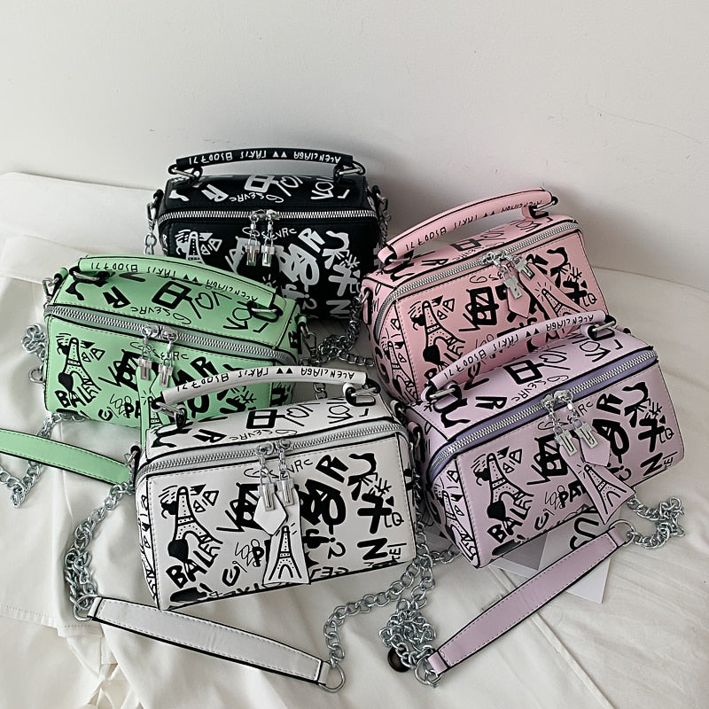 2023 Luxury Design Women Leather Handbags and Purse Fashion Crossbody Bags for Women Graffiti Handbags Shoulder Bags Women Bag