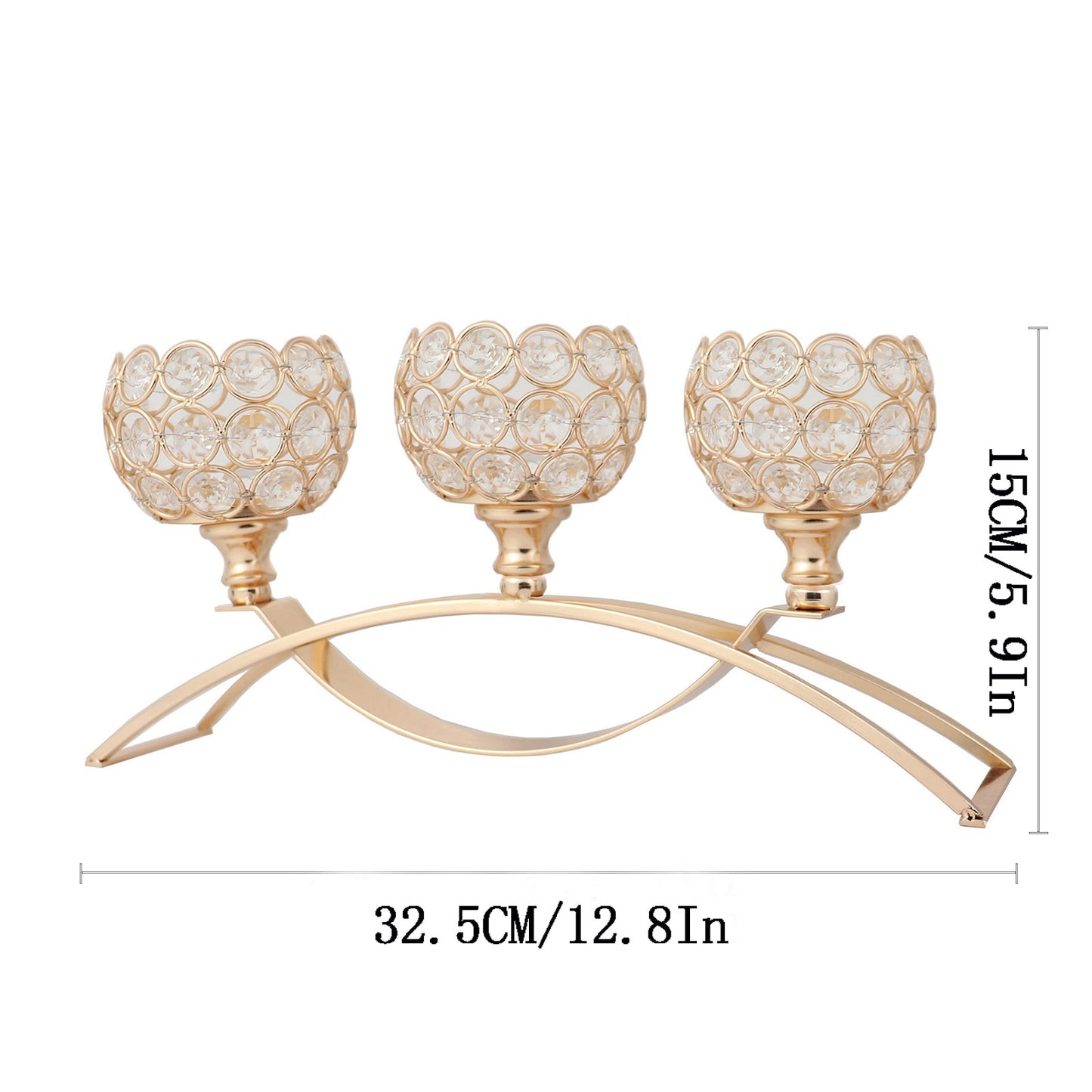 Crystal Tealight Candle Holders Metal Glass Candlesticks Wedding Table Centerpiece Party Christmas Home Decoration
