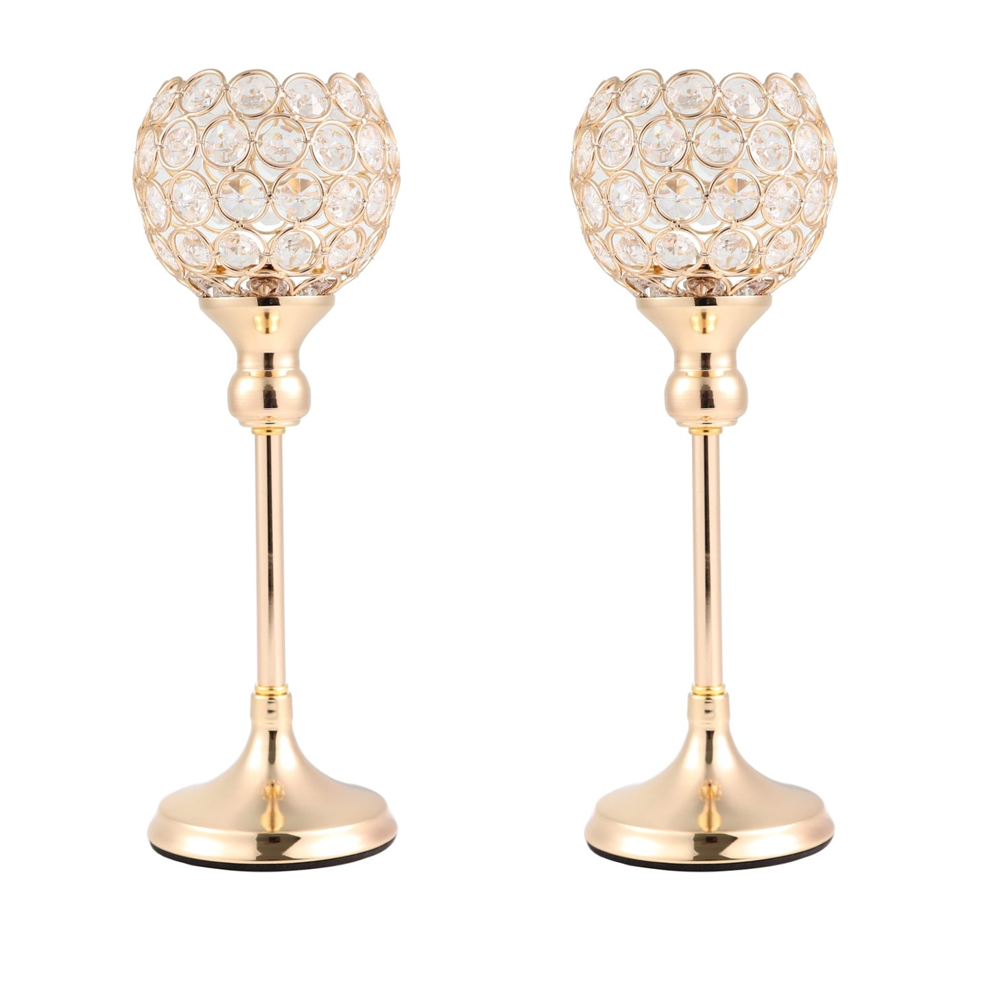 Crystal Tealight Candle Holders Metal Glass Candlesticks Wedding Table Centerpiece Party Christmas Home Decoration