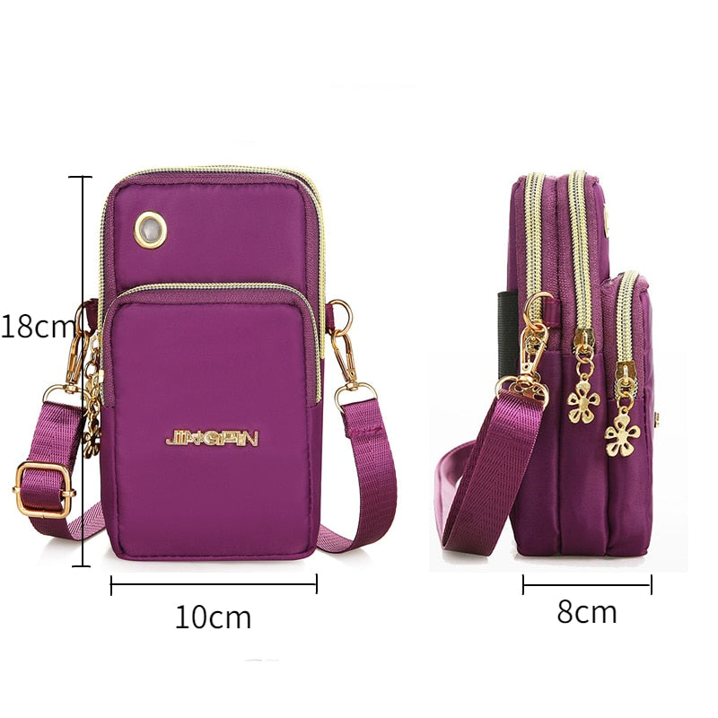 New Balloon Mobile Phone Crossbody Bags for Women Fashion Women Shoulder Bag Cell Phone Pouch with Headphone Plug 3 Layer Wallet