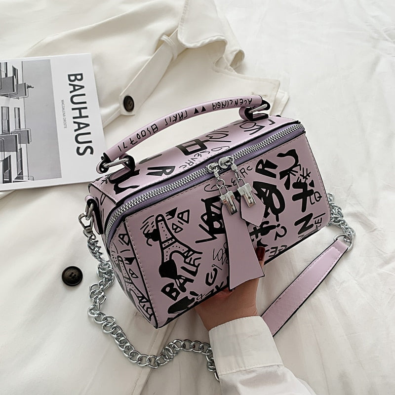 2023 Luxury Design Women Leather Handbags and Purse Fashion Crossbody Bags for Women Graffiti Handbags Shoulder Bags Women Bag