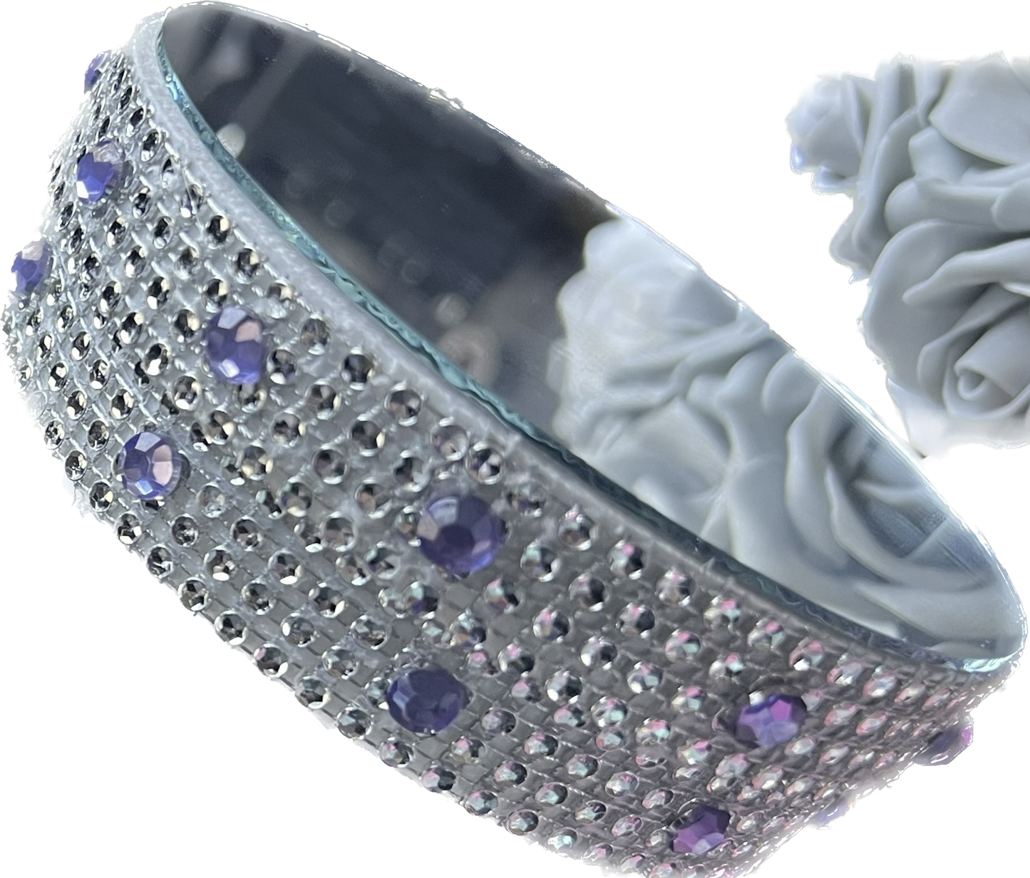 Mirrored Candle Holder - Purple