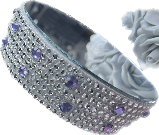 Mirrored Candle Holder - Purple